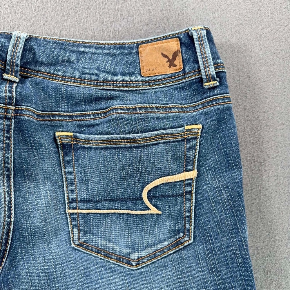 American Eagle Kick Boot Jeans Womens 6 Regular Medium Wash Stretch Denim Y2K - Picture 6 of 10